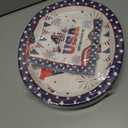 40Pcs 4th of July Oval Plates and Napkins Serves 20,Large Patriotic Paper Plates 12 Inch,250th Anniversary Party Decorations for Independence Veterans Labor Day