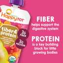 Happy Tot Organics Stage 4 Baby Food Pouches, Gluten Free, Vegan Snack, Fiber & Protein Fruit & Veggie Puree, Pears, Raspberries, Butternut Squash & Carrots, 4 Ounce(Pack of 16)