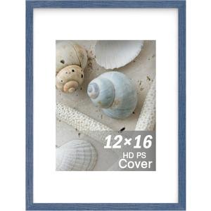 An&He 12x16 inch Picture Frame, Blue Simple Photo Frame for Decorative Artwork, Suitable for Tabletop, Desk, Bookshelf and Wall Display, Photo Gallery Decor
