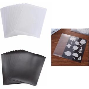 Stamp & Die Storage Clear Plastic Pockets Envelope with Magnetic Rubber Sheets Set Resealable for Cutting Dies Stencil Album Stamp Crafts DIY Scrapbooking Paper Card Die-cuts Storage
