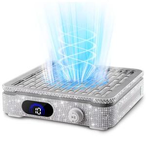 Nail Dust Collector, Powerful Suction Dust Collector for Nail Tech with 10 Speed Levels, Low Noise Nail Fan Dust Collector for Professional Salon & Home, Detachable & Easy to Clean, White