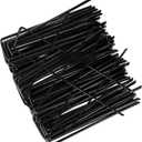 Garden Stakes 6" U 50 Pack,Heavy-Duty 11-Gauge Steel Ground Pins & Landscape Spikes for Securing Weed Barrier Fabric, Lawn Sod, Tarps, Netting, and Irrigation Tubing - Galvanized Rust-Resistant