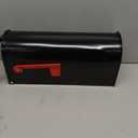 RAINHOL Black Metal Mailboxes for Outside Post Mount, Standard Mail Box, Galvanized Steel Heavy Duty Mailbox, Medium Capacity, 19 x 8.7 x 6.7 inches