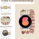 Boho Beaded Handmade Braided Bracelet Band Women 20mm Compatible for Samsung Galaxy Watch 7/6/5/4/Active 2/4 Classic/6 Classic/5 Pro/FE 40mm 42mm 43mm 44mm 45mm 46mm 47mm