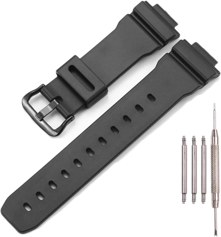Rubber Strap Compatible with Casio DW9052 series men's watch band dw9052-1cwt bracelet 16mm/25mm black sport strap