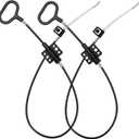 Nonley Sofa Recliner Cables, 2 Pack Couch Release Cables Recliner Replacement Parts D Ring Couch Recliner Pull Handle, Hook Exposed Cable with S Tip for Sofa, Black