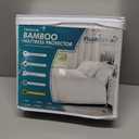 PlushDeluxe Premium Bamboo Mattress Protector  King Size, Waterproof, & Ultra Soft Breathable Noiseless Washable Bed Mattress Cover for Comfort & Protection - White