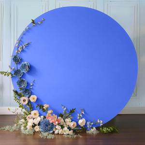 7.2FT Royal Blue Round Backdrop Cover for 5 to 7.2ft Circle Arch Stand - Haefoo Round Arch Cover Circle Backdrop Cover for Birthday, Wedding Arch, Baby Shower Photography Background Party Decor