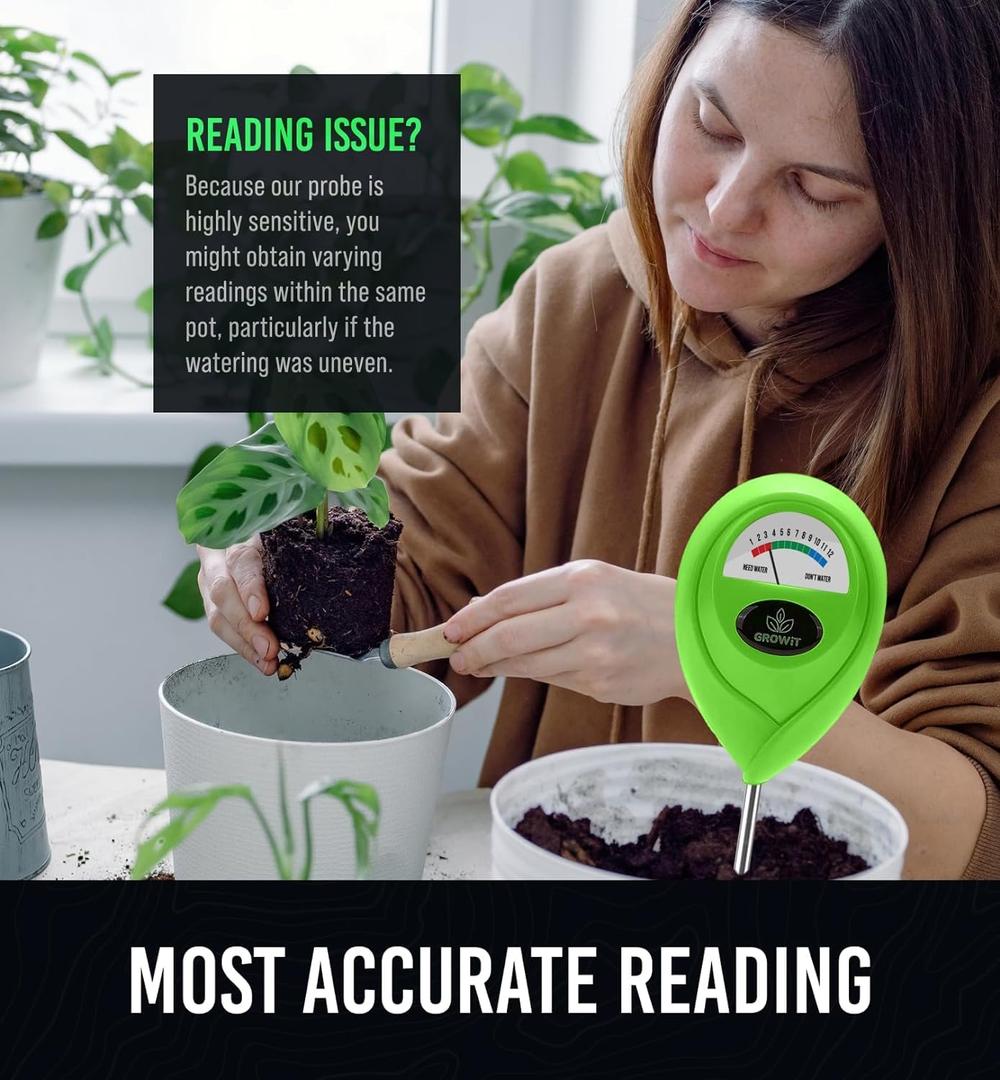 GROWIT Soil Moisture Meter for Plants - Plant Moisture Meter for House Plants | Hydrometer for Plants | Plant Moisture Meter Houseplants | Water Tester for Plants | Farming Plants (Pack of 2)