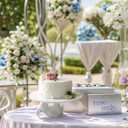 12-Inch Porcelain Cake Stand for Wedding, Round Dessert Stand with Cake Spatula, White Rabbit Cupcake Stand for Wedding,Party