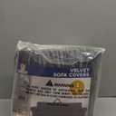 WEERRW Velvet Couch Cover for 3 Cushion Couch Covers - Stretch Sofa Slipcovers with Non Skid Foam and Elastic Bottom, Furniture Protector for Pets, Crafted from Soft Plush Fabric, Dark Grey, Large