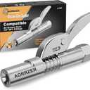 Grease Gun Coupler, Strong Lock on Grease Couplers, 12000 PSI High Pressure Grease Gun Coupler, Compatible with All Grease Guns 1/8" NPT Grease Gun Fittings, Duty Quick Release Grease Couplers