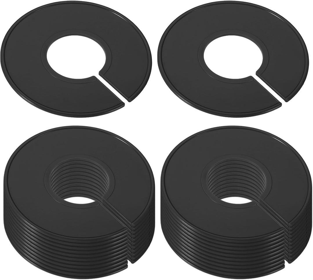 PATIKIL Clothes Dividers, 24 Pack Clothing Rack Size Dividers Blank Labels Sorting Round Separator for Closet, Black
