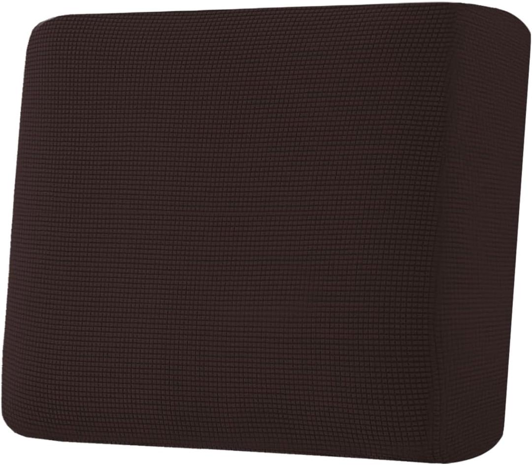 H.VERSAILTEX Super Stretch Individual Seat Cushion Covers Sofa Covers Couch Cushion Covers Slipcover Sets Thick Jacquard Textured Twill Fabric (1 Piece Chair Cushion Cover, Chocolate)