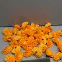 Hananona 50 Pcs Marigold Flower Heads Bulk, Silk Marigolds with Stems Artificial Mexican Flowers for Diwali Day of The Dead Dia De Los Muertos Ofrenda Decor (Orange)
