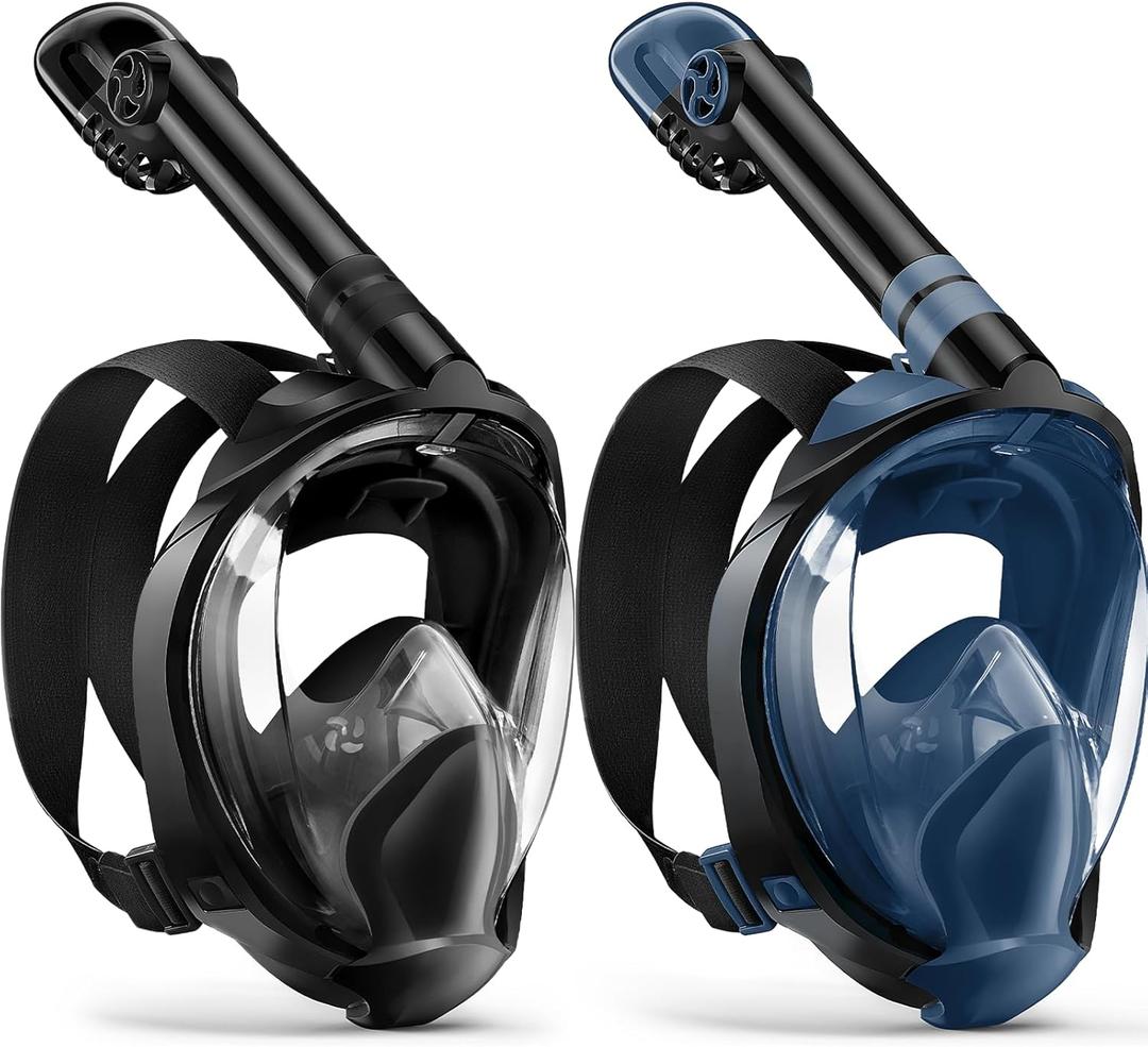 Zenoplige Full Face Snorkel Mask Adults, Dry-Top Snorkeling Gear with Camera Mount, Foldable 180-Degree Panoramic Scuba Mask for Snorkeling Diving Swimming Travel, Anti-Fog & Anti-Leak