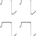 Over the Door Hanger Hook 4 Pack Silver Pocket Chart Hanging Hooks Metal Space Saving Organizer for Coat Towel Bag Robe Clothes