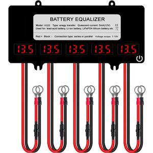 HC03 Battery Equalizer 5PCS Batteries DC Inverter 10A Current Active Voltage Balancer Li li-ion Lead Acid Battery 60V Connect LED Display (5 X 12V)