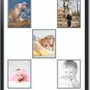 ArtToFrames Collage Photo Frame Double Mat with 5-8x10 Openings with Satin Black Frame and Super White mat.