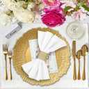 PROY 50 Pcs Gold Chargers for Dinner Plates, 13" Reusable Reef Serving Gold Chargers, Round Plastic Shiny Decorative Charger Plates for Wedding, Catering, Parties, Restaurant, Home Dinner Use