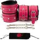 Ankle Straps Wrist Cuffs Leather Padded Fitness Sports Training and Home Gym Workouts - Adjustable Straps for Comfortable Fit and Support