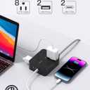 Power Strip Surge Protector, HANYCONY 8 Outlets with 4 USB Charging Ports(2 USB C), 3 Side Outlet Extender with 5 Ft Extension Cord, Flat Plug, Wall Mount, Desk Charging Station for Home Office ETL