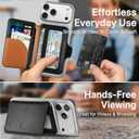 for MagSafe Wallet, Magnetic Phone Wallet RFID Blocking, Slim 5-8 Card Holder with Cash Slot & Clear ID Window, Minimalist Mag Safe Wallets for iPhone 17/16/15/14/13/12 Series, Midnight Black