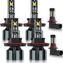 Fit For F250 F350 F450 F550 Super Duty (2005-2022) Light Bulbs Combo, Hi & Lo Beam Bulbs+ Fog Lights Bulbs Kit, 6500K White, Plug and play, Pack of 6