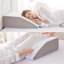 Ruqmuis Leg Elevation Pillow for After Surgery, 10inch Foam Leg Elevating Pillow for Swelling and Blood Circulation, Leg Wedge Pillow for Sleeping, Knee Pillow for Knee Hip Ankle Pain Relief, White