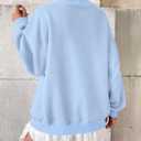 EasyGala Womens Fleece Sweatshirts with Pockets Oversized Turtleneck Pullover Trendy Long Sleeve Tops Fall Fashion Shirts (Blue, L)