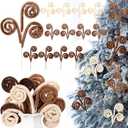 12 Pcs Curly Christmas Tree Picks Velvet Curl Decoration Spiral Curly Tree Topper Ornaments DIY Crafts for Wreath Fireplaces Vase Filler Holiday Ornament, 12 Inch(Milky White, Khaki, Brown)
