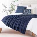 Battilo Navy Cable Knit Throw Blankets for Couch, Super Soft Warm Cozy Decorative Knitted Throw Blanket for Bed, Sofa, Chair 50"x60"