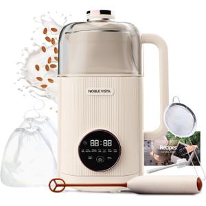 8 In 1 Nut Milk Maker Machine, Milk Stirrer, 35OZ Automatic Soy Milk Maker, Homemade Plant Based Milk, Almond Milk, Oat, With Delay Start, Hot/Cold non dairy beverages, Juice, Boil