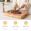 Vandroop Maple End Grain Wood Cutting Boards for Kitchen - 20x15x2 Rectangle Wooden Maple Heavy Butcher Block Kitchen Cutting Board - End-Grain Reversible Chopping Board with Finger Grips