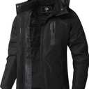 Women's Waterproof Ski Jacket Warm Winter Coat Hooded Windbreaker | Detachable Hood, Zipper Pockets, Warm, Windproof, Waterproof For Skiing Daily Winter Activities (S)