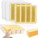 Palksky Butter Mold, Silicone Butter Tray with Lid, Stick Container for Energy Bar, Soap Bar, Non Stick, Large Cavity, Pack of 2