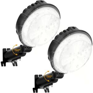 LED Barn Light 2 Packs, 150W 20000LM Yard Area Lights Dusk to Dawn Outdoor Lighting with Photocell 6500K Adjustable Angle Daylight IP66 Waterproof Street Lights for Farmhouse/Garage