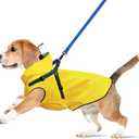 Dog Raincoat: Dog Rain Jacket with Reflective Harness & Removable Hood | Waterproof Dogs Rain Coat Poncho for Large Medium Small Dogs Puppies (Yellow - M)