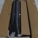 Heavy Duty Curtain Rod 32-150 Inch, 1 Inch Adjustable Black Curtain Rods for Windows, Extra Long Window Treatment Rods with Aluminium Finials, Easy Installation