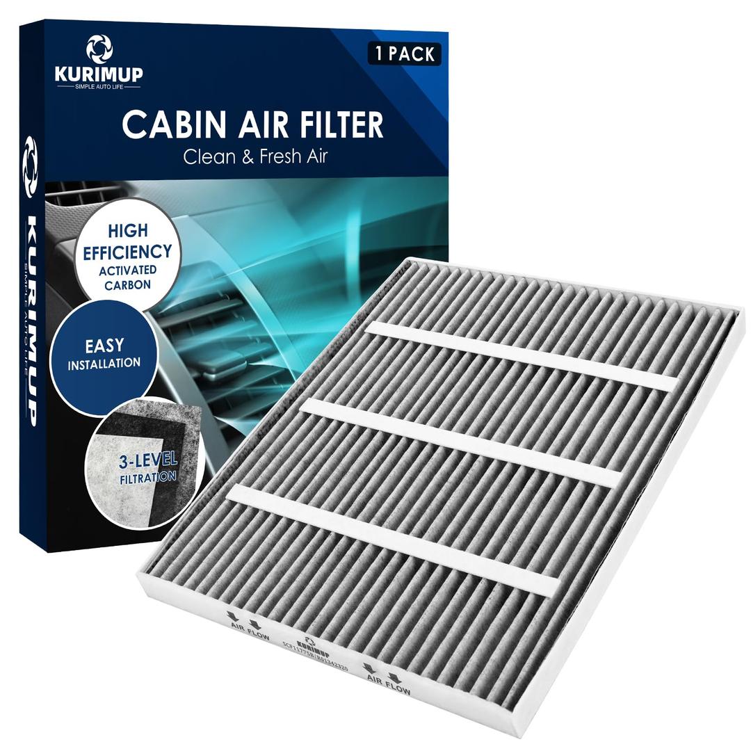 KURIMUP CF11775 Premium Cabin Air Filter with Activated Carbon,Fit for Ford Edge (2015-2023)/Fusion (2013-2020)/SSV Plug-In Hybrid (2019-2020), Lincoln Continental/MKX/MKZ/Nautilus