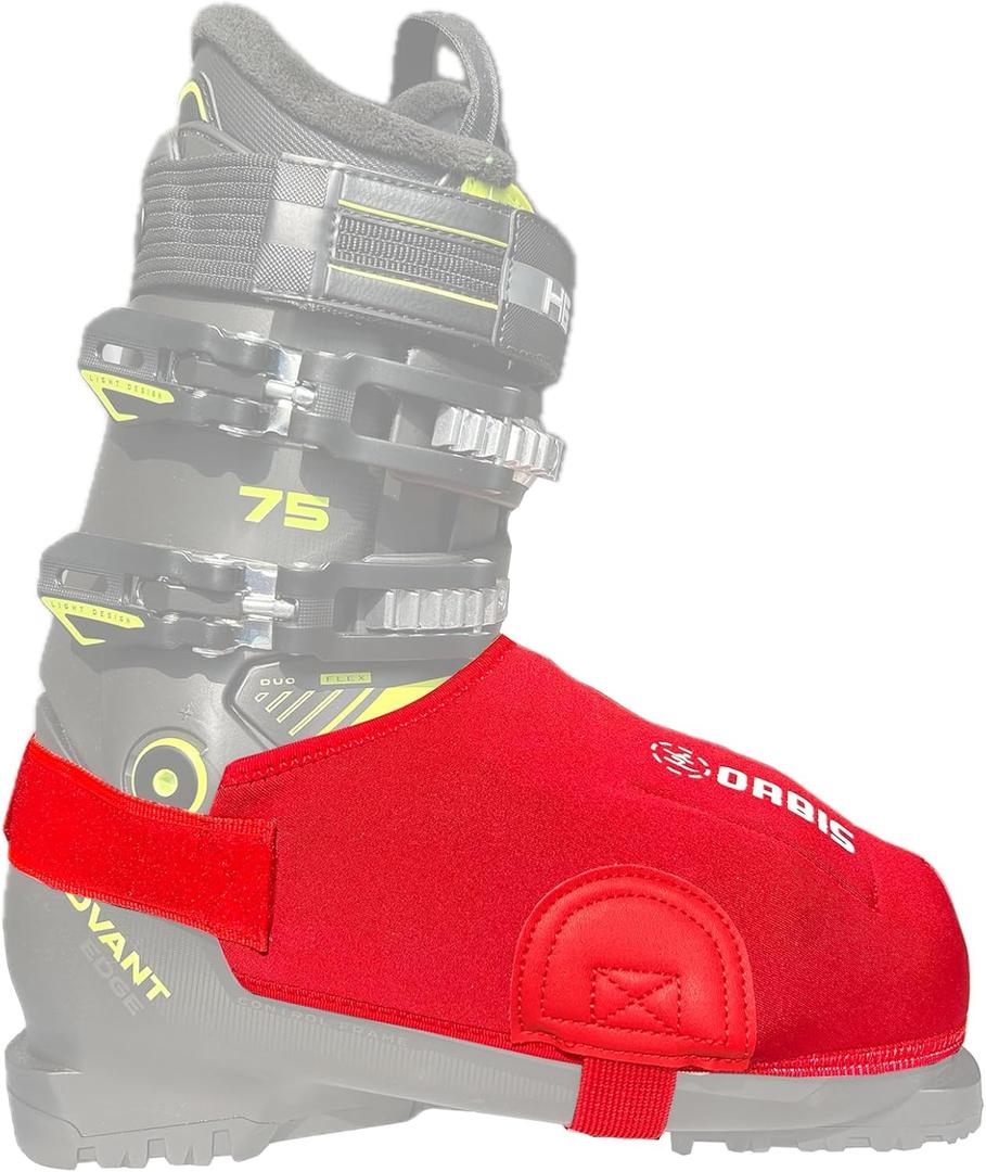 Orbis Ski Boot Covers for Warmth, Insulated Neoprene Boot Glove Heater Dryer with Inner Pouches for Holding Warmers (Medium (M 5.5-8.5/W6-9.5), Red)