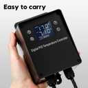 Digital Temperature Controller with LCD Display, Easy to Use,Black, 110V