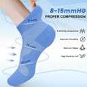 DHSO 7 Pairs Cushioned Ankle Compression Socks for Women Running Wicking Socks with Arch Support, L/XL