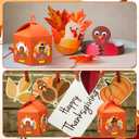 VIHOSE 16 Sets Thanksgiving Turkey Crafts Fall Thanksgiving Tissue Paper Lanterns Craft Kits Bulk Make Your Own Autumn Harvest Party Suncatchers Ornament for Home Fall Theme Party Favors