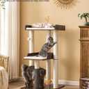 FourFurPets 43.7" Cat Tree, Modern Cat Tree Tower, Cat Tower for Indoor Cats Large Adult, Cat Condo with Scratching Post, Large Perch and Removable Pads,Rustic Brown