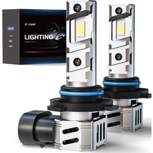 FRANXI 9005/HB3 Bulbs Fog Lights, 60W 16000LM Super Bright 6000K Cool White, 1:1 Design with Cooling Fan, Plug and Play, Pack of 2