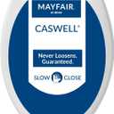Mayfair Caswell Modern Toilet Seat, Slow Close, Easy Clean, Plastic, Elongated, White