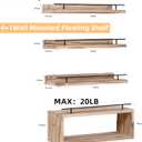 WONFUlity Bathroom Shelves Floating with Over Toilet Paper Holder, Farmhouse Wood Shelves for Living Room, Bedroom, Kitchen, Wall Decor (4 Natural) (set of 4, Light Brown)