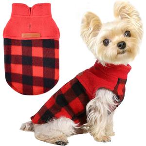 Dog Happy New Year Sweater Vest Fleece Puppy Sweatshirt Pullover Dog Clothes for Small Dogs Boy Girl Stretchy Warm Chihuahua Teacup Clothes Outfits Costume Cat Sweaters, XXS, Red