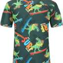 Men's Hawaiian Shirts and Shorts Set 2 Pieces Summer Beach Vacation Casual Button Down Short Sleeve Shirts Outfits (Black)